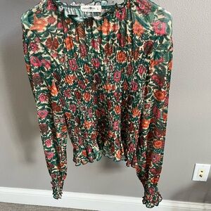 NATURAL LIFE Multicolor Floral Smocked Blouse